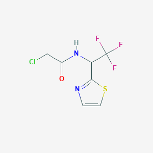 molecular formula C7H6ClF3N2OS B2846517 2-Chloro-N-[2,2,2-trifluoro-1-(1,3-thiazol-2-yl)ethyl]acetamide CAS No. 2411308-95-5