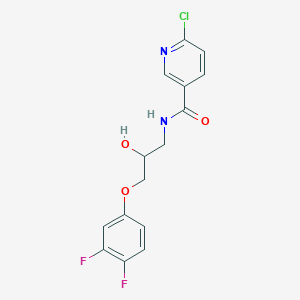 molecular formula C15H13ClF2N2O3 B2846518 6-Chloro-N-[3-(3,4-difluorophenoxy)-2-hydroxypropyl]pyridine-3-carboxamide CAS No. 1385300-56-0