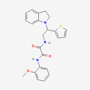 molecular formula C23H23N3O3S B2846522 N1-(2-(吲哚-1-基)-2-(噻吩-2-基)乙基)-N2-(2-甲氧基苯基)草酰胺 CAS No. 898407-69-7