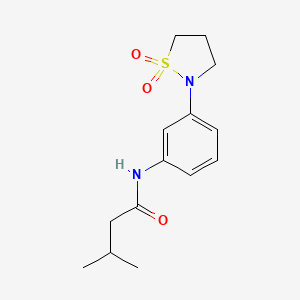 molecular formula C14H20N2O3S B2846532 N-(3-(1,1-dioxidoisothiazolidin-2-yl)phenyl)-3-methylbutanamide CAS No. 941932-35-0