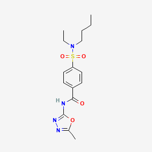 molecular formula C16H22N4O4S B2846533 4-(N-丁基-N-乙基磺酰氨基)-N-(5-甲基-1,3,4-噁二唑-2-基)苯甲酰胺 CAS No. 685837-44-9