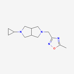 molecular formula C13H20N4O B2846537 3-((5-cyclopropylhexahydropyrrolo[3,4-c]pyrrol-2(1H)-yl)methyl)-5-methyl-1,2,4-oxadiazole CAS No. 2201256-73-5
