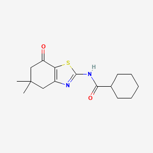 molecular formula C16H22N2O2S B2846538 N-(5,5-二甲基-7-氧代-4,5,6,7-四氢-1,3-苯并噻唑-2-基)环己烷甲酰胺 CAS No. 330191-09-8