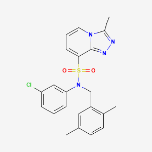 molecular formula C22H21ClN4O2S B2846541 N-(5-chloro-2,4-dimethoxyphenyl)-4-[2-(2-isopropyl-3H-imidazo[4,5-b]pyridin-3-yl)ethyl]piperazine-1-carboxamide CAS No. 1251571-47-7