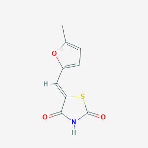 molecular formula C9H7NO3S B2846543 (5Z)-5-[(5-甲基呋喃-2-基)甲基亚硫酰胺基]-1,3-噻唑烷-2,4-二酮 CAS No. 1218991-77-5