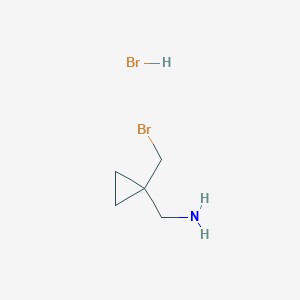 molecular formula C5H11Br2N B2846544 1-[1-(Bromomethyl)cyclopropyl]methanamine hydrobromide CAS No. 1232676-97-9