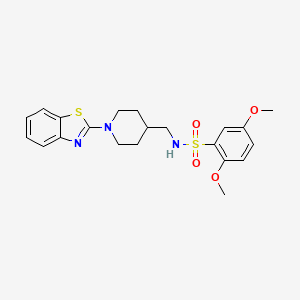 molecular formula C21H25N3O4S2 B2846545 N-((1-(benzo[d]thiazol-2-yl)piperidin-4-yl)methyl)-2,5-dimethoxybenzenesulfonamide CAS No. 1797563-85-9