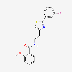 molecular formula C19H17FN2O2S B2846548 N-[2-[2-(3-fluorophenyl)-1,3-thiazol-4-yl]ethyl]-2-methoxybenzamide CAS No. 933230-73-0