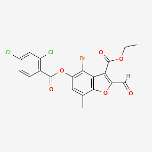 molecular formula C20H13BrCl2O6 B2846553 ETHYL 4-BROMO-5-(2,4-DICHLOROBENZOYLOXY)-2-FORMYL-7-METHYL-1-BENZOFURAN-3-CARBOXYLATE CAS No. 324538-93-4