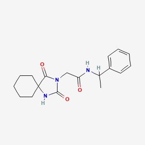 molecular formula C18H23N3O3 B2846560 2-(2,4-dioxo-1,3-diazaspiro[4.5]dec-3-yl)-N-(1-phenylethyl)acetamide CAS No. 850371-14-1