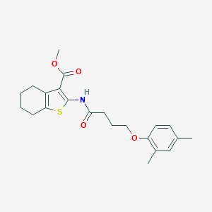 molecular formula C22H27NO4S B284658 Methyl 2-{[4-(2,4-dimethylphenoxy)butanoyl]amino}-4,5,6,7-tetrahydro-1-benzothiophene-3-carboxylate 