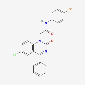 molecular formula C22H15BrClN3O2 B2846582 N-(4-bromophenyl)-2-(6-chloro-2-oxo-4-phenyl-1,2-dihydroquinazolin-1-yl)acetamide CAS No. 941933-75-1