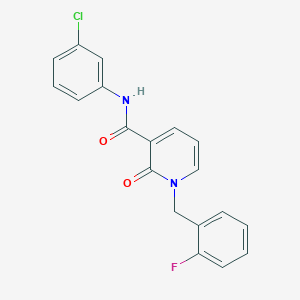 molecular formula C19H14ClFN2O2 B2846590 N-(3-chlorophenyl)-1-[(2-fluorophenyl)methyl]-2-oxo-1,2-dihydropyridine-3-carboxamide CAS No. 946378-66-1
