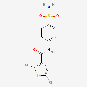 molecular formula C11H8Cl2N2O3S2 B2846595 2,5-dichloro-N-(4-sulfamoylphenyl)thiophene-3-carboxamide CAS No. 393838-48-7