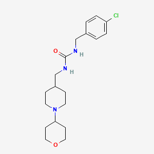 molecular formula C19H28ClN3O2 B2846596 1-(4-chlorobenzyl)-3-((1-(tetrahydro-2H-pyran-4-yl)piperidin-4-yl)methyl)urea CAS No. 2034590-86-6