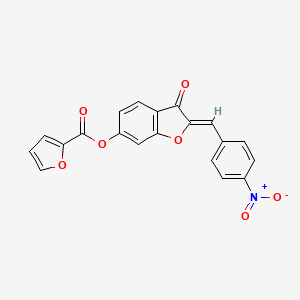 molecular formula C20H11NO7 B2846597 (Z)-2-(4-nitrobenzylidene)-3-oxo-2,3-dihydrobenzofuran-6-yl furan-2-carboxylate CAS No. 622361-03-9