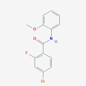 molecular formula C14H11BrFNO2 B2846599 4-溴-2-氟-N-(2-甲氧基苯基)苯甲酰胺 CAS No. 391223-24-8