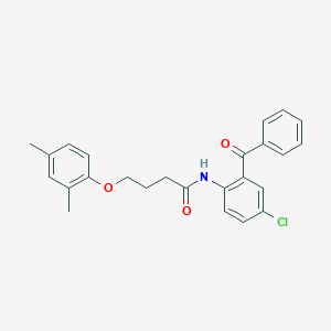 molecular formula C25H24ClNO3 B284660 N-(2-benzoyl-4-chlorophenyl)-4-(2,4-dimethylphenoxy)butanamide 