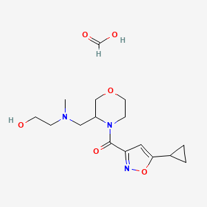 molecular formula C16H25N3O6 B2846606 (5-Cyclopropylisoxazol-3-yl)(3-(((2-hydroxyethyl)(methyl)amino)methyl)morpholino)methanone formate CAS No. 1421475-66-2