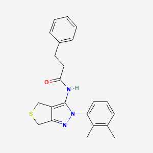 molecular formula C22H23N3OS B2846608 N-[2-(2,3-dimethylphenyl)-2H,4H,6H-thieno[3,4-c]pyrazol-3-yl]-3-phenylpropanamide CAS No. 450344-37-3
