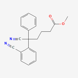 molecular formula C20H18N2O2 B2846609 Methyl 5-cyano-5-(2-cyanophenyl)-5-phenylpentanoate CAS No. 127999-70-6