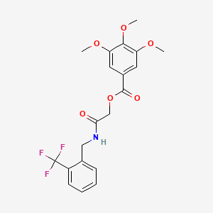 molecular formula C20H20F3NO6 B2846612 ({[2-(Trifluoromethyl)phenyl]methyl}carbamoyl)methyl 3,4,5-trimethoxybenzoate CAS No. 1794909-68-4