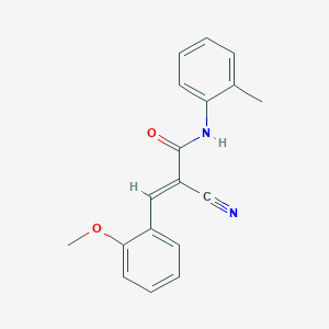 molecular formula C18H16N2O2 B2846635 (2E)-2-cyano-3-(2-methoxyphenyl)-N-(2-methylphenyl)prop-2-enamide CAS No. 313233-91-9