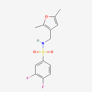 molecular formula C13H13F2NO3S B2846651 N-((2,5-dimethylfuran-3-yl)methyl)-3,4-difluorobenzenesulfonamide CAS No. 1351608-55-3