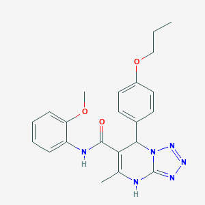 molecular formula C22H24N6O3 B284666 N-(2-methoxyphenyl)-5-methyl-7-(4-propoxyphenyl)-4,7-dihydrotetraazolo[1,5-a]pyrimidine-6-carboxamide 