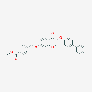 molecular formula C30H22O6 B284667 methyl 4-({[3-([1,1'-biphenyl]-4-yloxy)-4-oxo-4H-chromen-7-yl]oxy}methyl)benzoate 