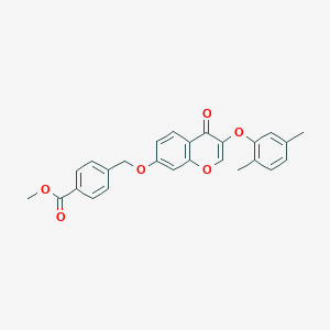 molecular formula C26H22O6 B284668 methyl 4-({[3-(2,5-dimethylphenoxy)-4-oxo-4H-chromen-7-yl]oxy}methyl)benzoate 
