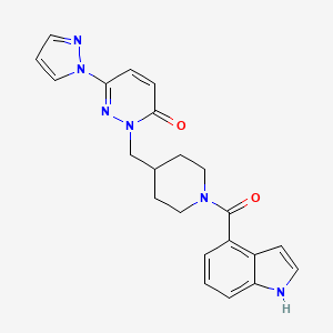 2-{[1-(1H-indole-4-carbonyl)piperidin-4-yl]methyl}-6-(1H-pyrazol-1-yl)-2,3-dihydropyridazin-3-one