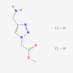 molecular formula C6H12Cl2N4O2 B2846685 methyl2-[4-(aminomethyl)-1H-1,2,3-triazol-1-yl]acetatedihydrochloride CAS No. 2309474-43-7