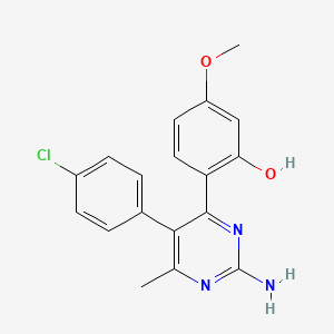 2-(2-Amino-5-(4-chlorophenyl)-6-methylpyrimidin-4-yl)-5-methoxyphenol