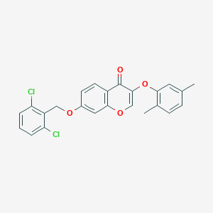 molecular formula C24H18Cl2O4 B284670 7-[(2,6-dichlorobenzyl)oxy]-3-(2,5-dimethylphenoxy)-4H-chromen-4-one 