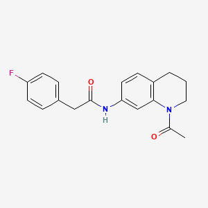 molecular formula C19H19FN2O2 B2846701 N-(1-acetyl-1,2,3,4-tetrahydroquinolin-7-yl)-2-(4-fluorophenyl)acetamide CAS No. 898464-94-3