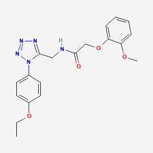 molecular formula C19H21N5O4 B2846711 N-{[1-(4-ethoxyphenyl)-1H-1,2,3,4-tetrazol-5-yl]methyl}-2-(2-methoxyphenoxy)acetamide CAS No. 1005292-34-1