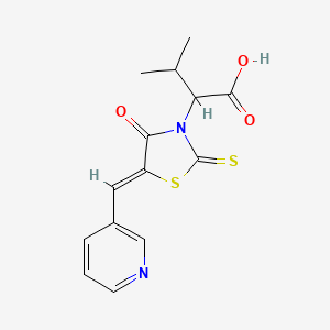 (Z)-3-methyl-2-(4-oxo-5-(pyridin-3-ylmethylene)-2-thioxothiazolidin-3-yl)butanoic acid