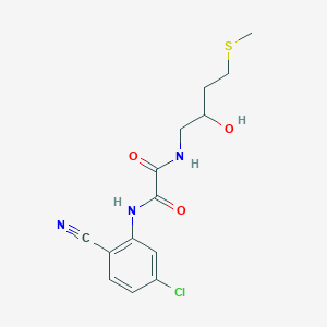 molecular formula C14H16ClN3O3S B2846761 N'-(5-Chloro-2-cyanophenyl)-N-(2-hydroxy-4-methylsulfanylbutyl)oxamide CAS No. 2309745-52-4