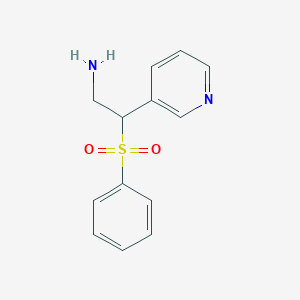 molecular formula C13H14N2O2S B2846770 2-(benzenesulfonyl)-2-(pyridin-3-yl)ethan-1-amine CAS No. 927989-95-5