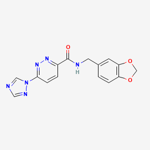 N-(benzo[d][1,3]dioxol-5-ylmethyl)-6-(1H-1,2,4-triazol-1-yl)pyridazine-3-carboxamide