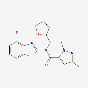 N-(4-fluorobenzo[d]thiazol-2-yl)-1,3-dimethyl-N-((tetrahydrofuran-2-yl)methyl)-1H-pyrazole-5-carboxamide