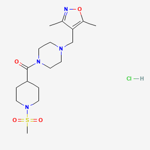 (4-((3,5-Dimethylisoxazol-4-yl)methyl)piperazin-1-yl)(1-(methylsulfonyl)piperidin-4-yl)methanone hydrochloride