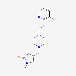 1-Methyl-4-[[4-[(3-methylpyridin-2-yl)oxymethyl]piperidin-1-yl]methyl]pyrrolidin-2-one