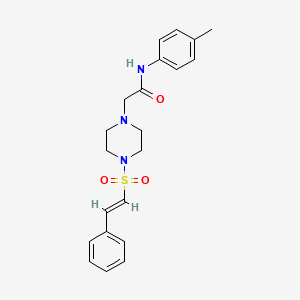 molecular formula C21H25N3O3S B2846793 N-(4-methylphenyl)-2-[4-[(E)-2-phenylethenyl]sulfonylpiperazin-1-yl]acetamide CAS No. 1002405-74-4