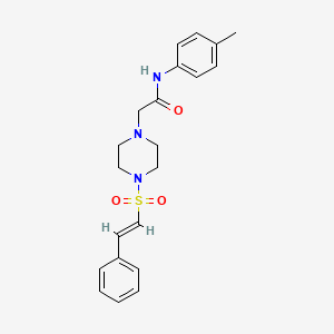 N-(4-methylphenyl)-2-[4-[(E)-2-phenylethenyl]sulfonylpiperazin-1-yl]acetamide