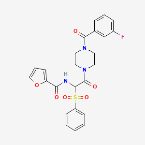 N-[1-(benzenesulfonyl)-2-[4-(3-fluorobenzoyl)piperazin-1-yl]-2-oxoethyl]furan-2-carboxamide