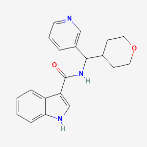 molecular formula C20H21N3O2 B2846804 N-[(oxan-4-yl)(pyridin-3-yl)methyl]-1H-indole-3-carboxamide CAS No. 2034592-81-7