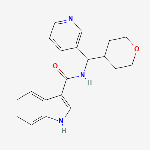 N-(pyridin-3-yl(tetrahydro-2H-pyran-4-yl)methyl)-1H-indole-3-carboxamide