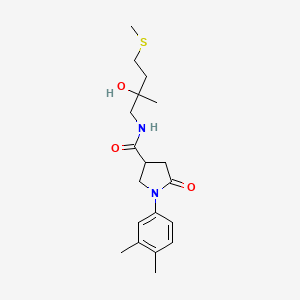 1-(3,4-dimethylphenyl)-N-(2-hydroxy-2-methyl-4-(methylthio)butyl)-5-oxopyrrolidine-3-carboxamide